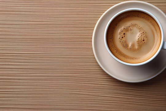 minimalistic coffee wallpaper with solid Background, empty copy space mock up