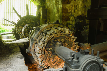 Old wooden turbine from the El Pobal ironworks