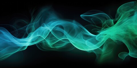 An Abstract Backdrop Featuring A Cloud Of Green And Blue Smoke On A Black Isolated Background This Soft Mysterious Design Has A Spooky Texture