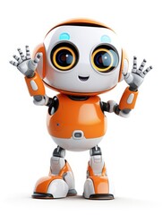 Obraz na płótnie Canvas little cute 3D cartoon robot 
