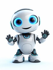 little cute 3D cartoon robot  