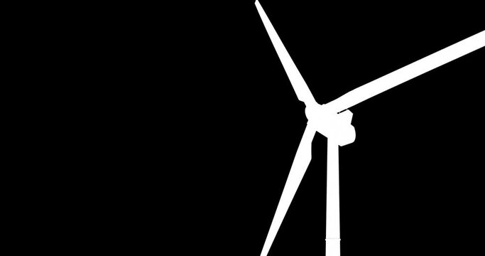 rotating wind power machine as renewable alternate green energy windmill - seamless loop 60 fps DCI