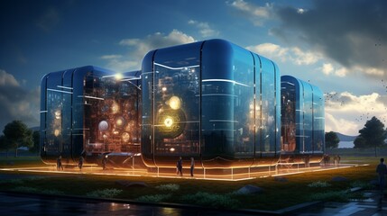 a quantum computing research center, symbolizing the future of computing technology