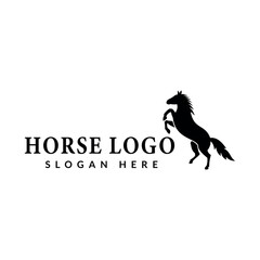Fototapeta na wymiar horse logo icon vector Silhouette illustration