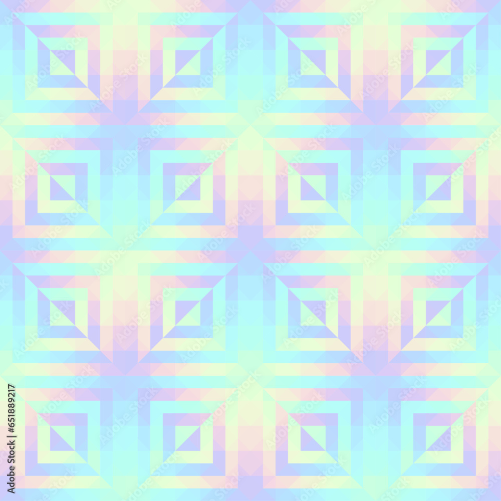 Poster Geometric seamless abstract pattern in low poly style. Small squares regular pattern. Seamless gradient