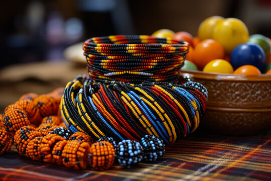 African Zulu traditional accessories made of beads simplified and concise 