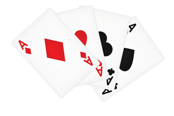 Four aces cards. vector illustration