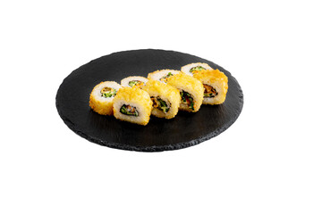 traditional japanise roll or sushi isolated on white background