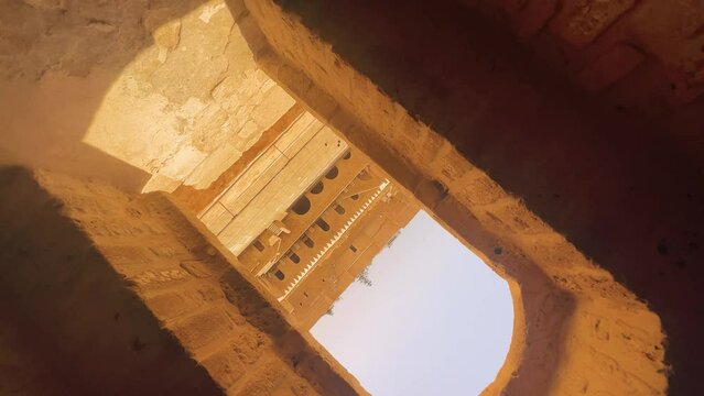 Beautiful old medieval fortress Ribat of Monastir, Tunis with view of inside and outside on the sea, beach, graveyard and other monuments