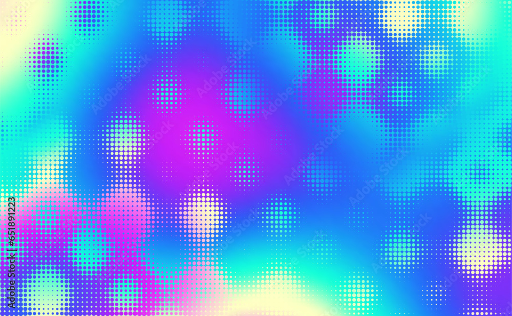 Poster abstract defocused horizontal background with pop art halftone dots. vector image.