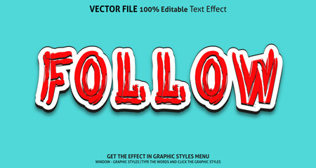Follow 3d text effect and editable text effect