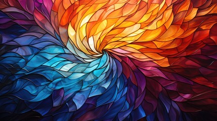 Abstract painting in stained glass style. Colorful background in abstract style. Bright smeared colors. Generative AI