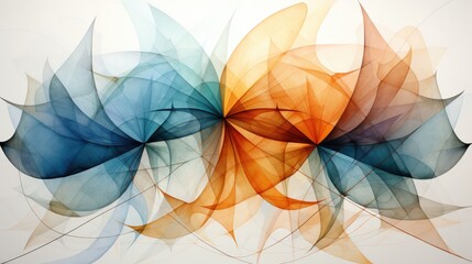 Leaves and flowers in transparent watercolor style. Image in watercolor style. Beautiful light and bright background. Generative AI.