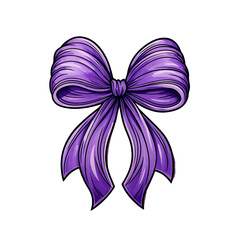 Purple Ribbon vintage style illustration colored by pencil