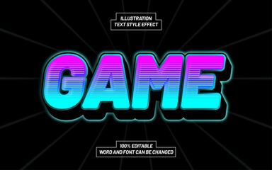 Naklejka na ściany i meble Game 3D Bold Text Style Effect