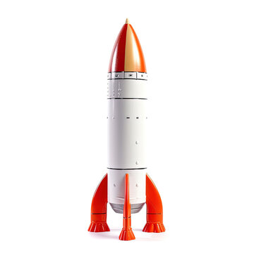 kids toy rocket on white background