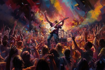 Fototapeta na wymiar Rock abstract colorful concert illustration