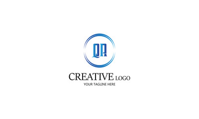 QR QA  creative circle blur gradient logo design for all kind of business.