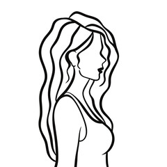 simple line art of a woman hand drawn