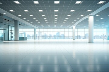 Empty office open space interior. Business conference company background