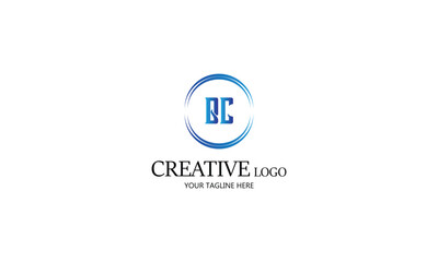 BC  creative circle blur gradient logo design for all kind of business.