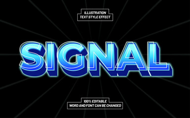 Naklejka premium Signal Blue 3D Bold Text Style Effect