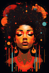 Cultura Resplandecente: Celebrando a Majestade Afrodescendente, AI Generativa - obrazy, fototapety, plakaty
