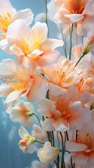 Bouquet of delicate freesia. Background for stories on social networks.