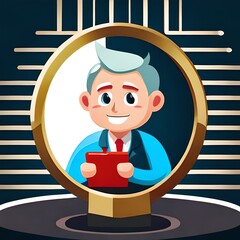 illustration of a person with a book