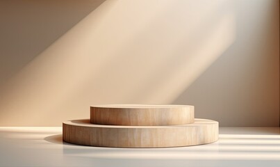 Podium for product presentation with minimal background 3d render