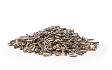 sunflower seed on white background