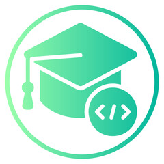 graduation hat gradient icon
