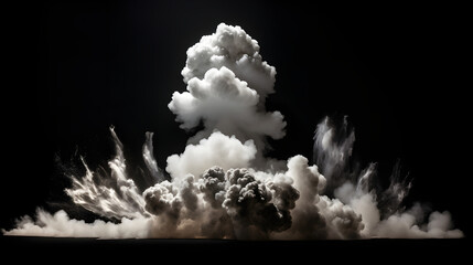 White explosion on a black background.
