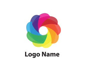 Circular rainbow logo design, beautiful and elegant