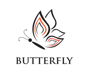 beautiful and elegant butterfly design, butterfly logo,