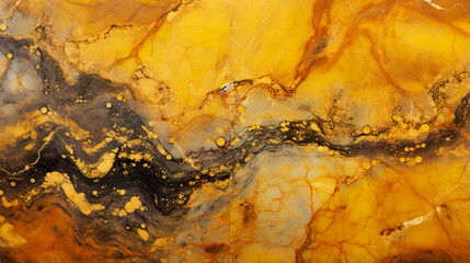 Topaz yellow marble stone with pewter vein. A vivid graphite-textured geode wallpaper background