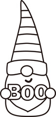Halloween gnome outline