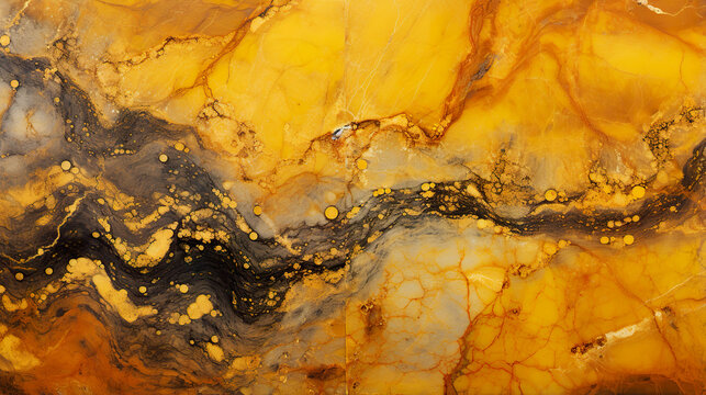 Topaz yellow marble stone with pewter vein. A vivid graphite-textured geode wallpaper background