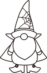 Halloween gnome outline