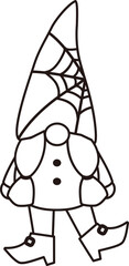 Halloween woman gnome outline