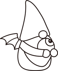 Fototapeta premium Halloween gnome outline