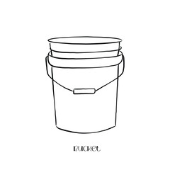 bucket of water line art