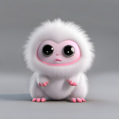 Fototapeta premium cute little monster smooth skin soft fur bright eyes