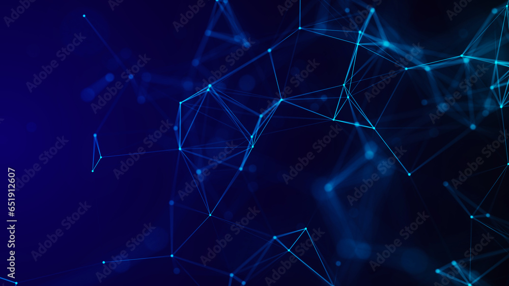 Poster network connection structure. big data. connecting points and lines. abstract technology background.