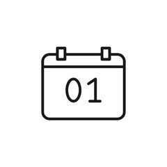 Calendar date line icon with editable stroke. Vector illustration.