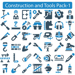 Fototapeta na wymiar Construction and Tools icon set