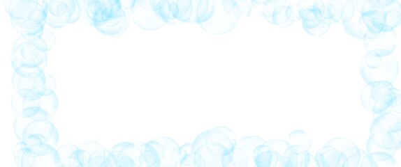 fram Blue bubbles in a white background