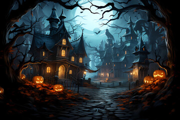 Fototapeta na wymiar scary halloween pumpkin