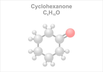 Cyclohexanone. Simplified structural formula. 