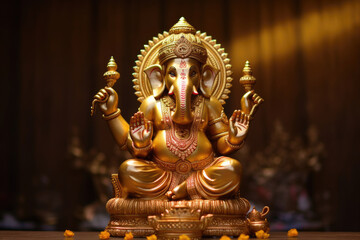 Fototapeta na wymiar a Lord Ganpati, Ganesha. Generative Ai